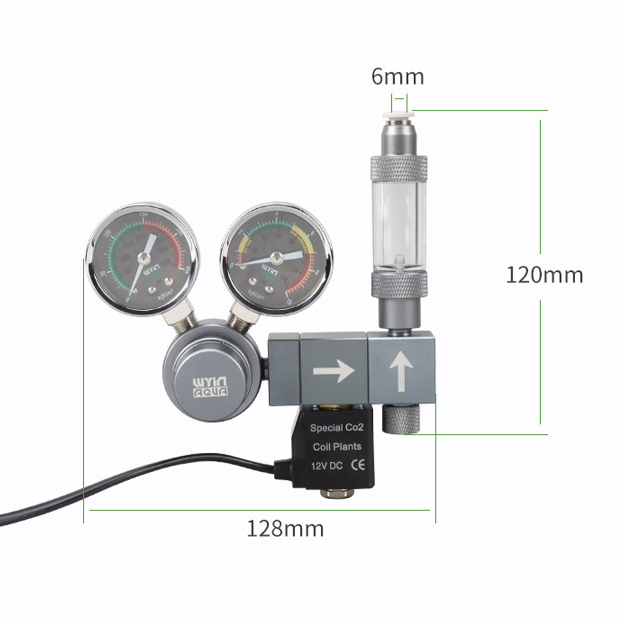 WYIN AQUA Aquarium CO2 Regulator - Duel Gague - Image 3
